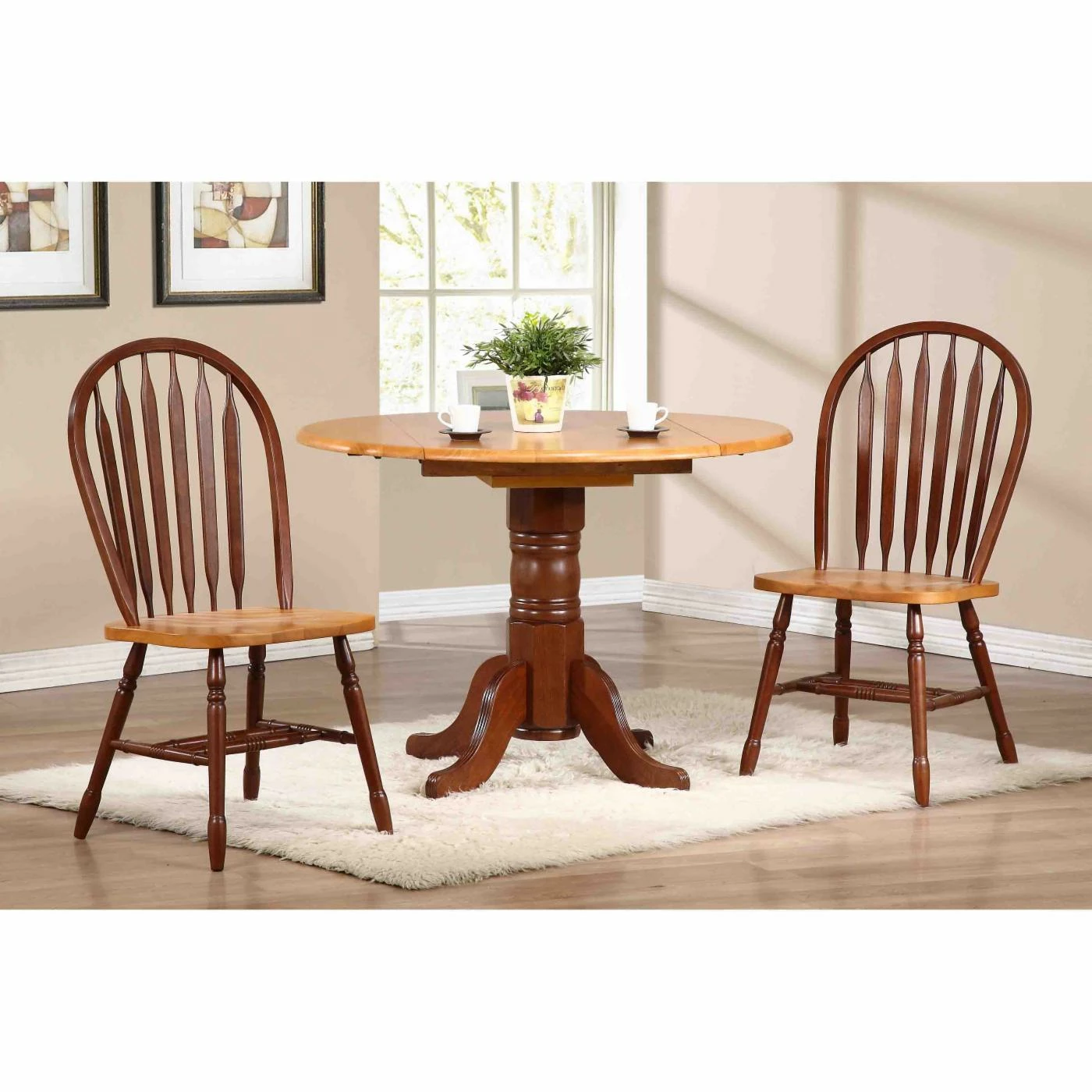 Outlet ๐ Sunset Trading 3-Piece 42 In. Round Drop Leaf Dining Set With Arrowback Chairs ๐ 11 Outlet ๐ Sunset Trading 3-Piece 42 In. Round Drop Leaf Dining Set With Arrowback Chairs ๐ - Image 9