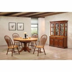 Wholesale 👍 Round Sunset Trading 7 Piece Dining Table Set With China Cabinet 🔔 -Kitchen Sales Store detail6SET973