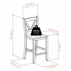 Wholesale 🔥 Rectangle Winsome Trading Lynnwood 3 Piece Counter Height Dining Table Set ✔️ -Kitchen Sales Store detail6WI669