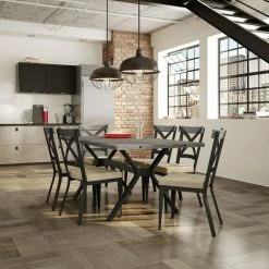 Cheapest 🌟 Rectangle Amisco Laredo Snyder 7 Piece Dining Table Set 🛒 -Kitchen Sales Store detail7AMS621