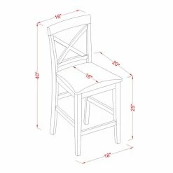 Budget 😀 Square East West Furniture Pub 5 Piece High Cross Dining Table Set 💯 21 Budget 😀 Square East West Furniture Pub 5 Piece High Cross Dining Table Set 💯 -Kitchen Sales Store detail7EASE1215