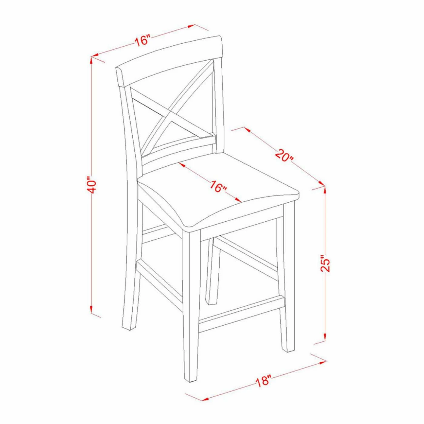 Budget 😀 Square East West Furniture Pub 5 Piece High Cross Dining Table Set 💯 12 Budget 😀 Square East West Furniture Pub 5 Piece High Cross Dining Table Set 💯 - Image 10