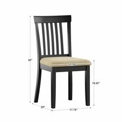 Budget π€© Homelegance Weston Home Tibalt 7 Piece Rectangle Black Dining Table Set - 60 In. With 6 Mission Back Chairs π 19 Budget π€© Homelegance Weston Home Tibalt 7 Piece Rectangle Black Dining Table Set - 60 In. With 6 Mission Back Chairs π -Kitchen Sales Store detail7HME2081