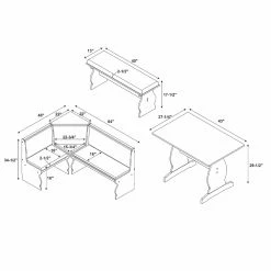 Outlet 🤩 Rectangle Linon Sasha Breakfast Nook ⌛ -Kitchen Sales Store detail7LHD1869