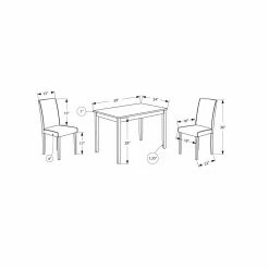 Best Pirce ❤️ Rectangle Monarch Specialties Danielle 3 Piece Dining Table Set ⌛ -Kitchen Sales Store detail7MON1199