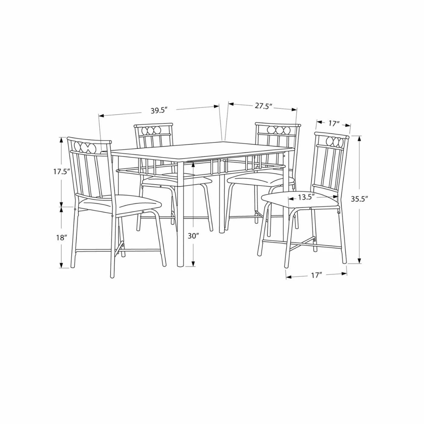 Hot Sale π Rectangle Monarch Specialties Veronica 5 Piece Dining Table Set π₯ 4 Hot Sale π Rectangle Monarch Specialties Veronica 5 Piece Dining Table Set π₯ - Image 2