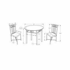 Best Pirce 😍 Monarch Specialties Coward 3 Piece Round Dining Table Set ✔️ -Kitchen Sales Store detail7MON1278