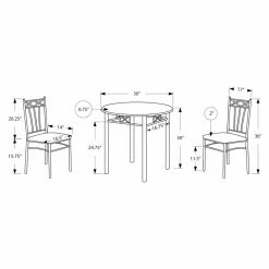 Wholesale 🧨 Monarch Specialties Fairfax 3 Piece Round Dining Table Set 😀 -Kitchen Sales Store detail7MON1280