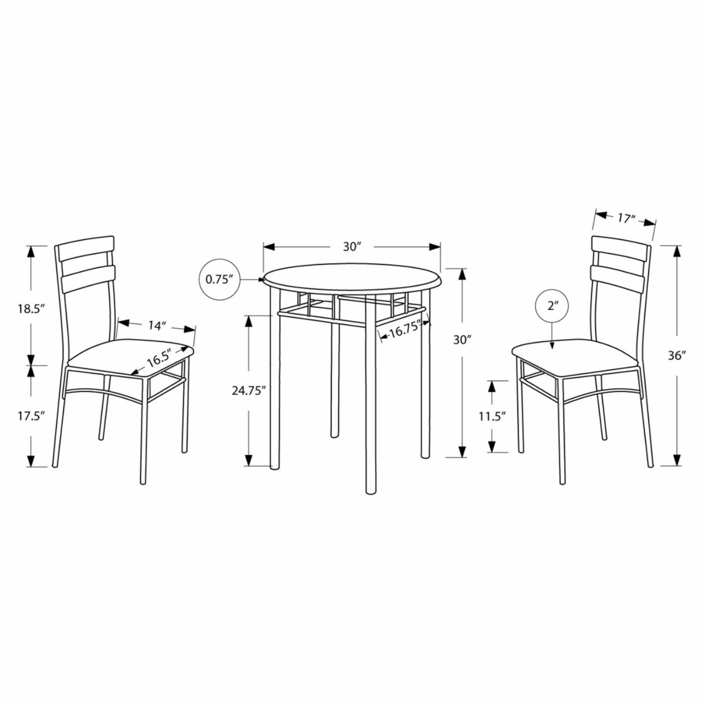 Best deal π€© Monarch Specialties Furman 3 Piece Round Dining Table Set β€οΈ 5 Best deal π€© Monarch Specialties Furman 3 Piece Round Dining Table Set β€οΈ - Image 3
