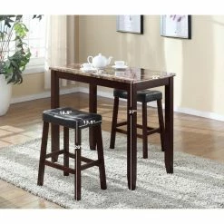 Best Sale ๐ฏ Rectangle Roundhill Furniture 3 Piece Counter Height Breakfast Table Set โ๏ธ 11 Best Sale ๐ฏ Rectangle Roundhill Furniture 3 Piece Counter Height Breakfast Table Set โ๏ธ -Kitchen Sales Store detail7ROUN124