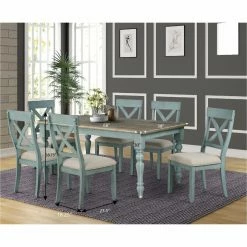 Best Sale 🥰 Rectangle Roundhill Furniture Prato 7 Piece Dining Table Set 💯 -Kitchen Sales Store detail7ROUN500