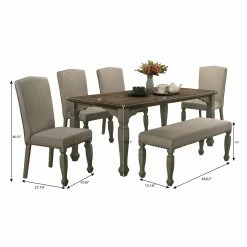 Flash Sale 🔥 Rectangle Roundhill Furniture Breda 6 Piece Dining Set 😉 21 Flash Sale 🔥 Rectangle Roundhill Furniture Breda 6 Piece Dining Set 😉 -Kitchen Sales Store detail7ROUN529