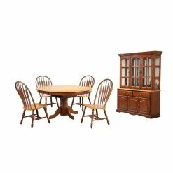 Wholesale 👍 Round Sunset Trading 7 Piece Dining Table Set With China Cabinet 🔔 -Kitchen Sales Store detail7SET973