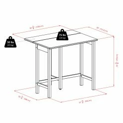 Wholesale 🔥 Rectangle Winsome Trading Lynnwood 3 Piece Counter Height Dining Table Set ✔️ -Kitchen Sales Store detail7WI669