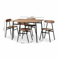 Brand new ❤️ Rectangle Baxton Studio Darcia 5 Piece Dining Table Set 🔥 -Kitchen Sales Store detail7WSI3878