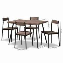 Cheap 👍 Rectangle Baxton Studio Mave 5 Piece Contemporary Dining Set 🌟 -Kitchen Sales Store detail7WSI4904