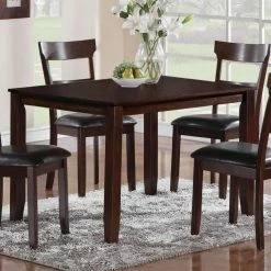 Best Sale 🎁 Rectangle Crown Mark Henderson Vinyl Rectangular 5 Piece Dining Table Set ✔️ -Kitchen Sales Store detailCROW079