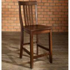 Buy 🔥 Square Crosley 5-Piece Pub High Dining Set With Tapered Leg And School House Stools ✔️ -Kitchen Sales Store detailCRY119