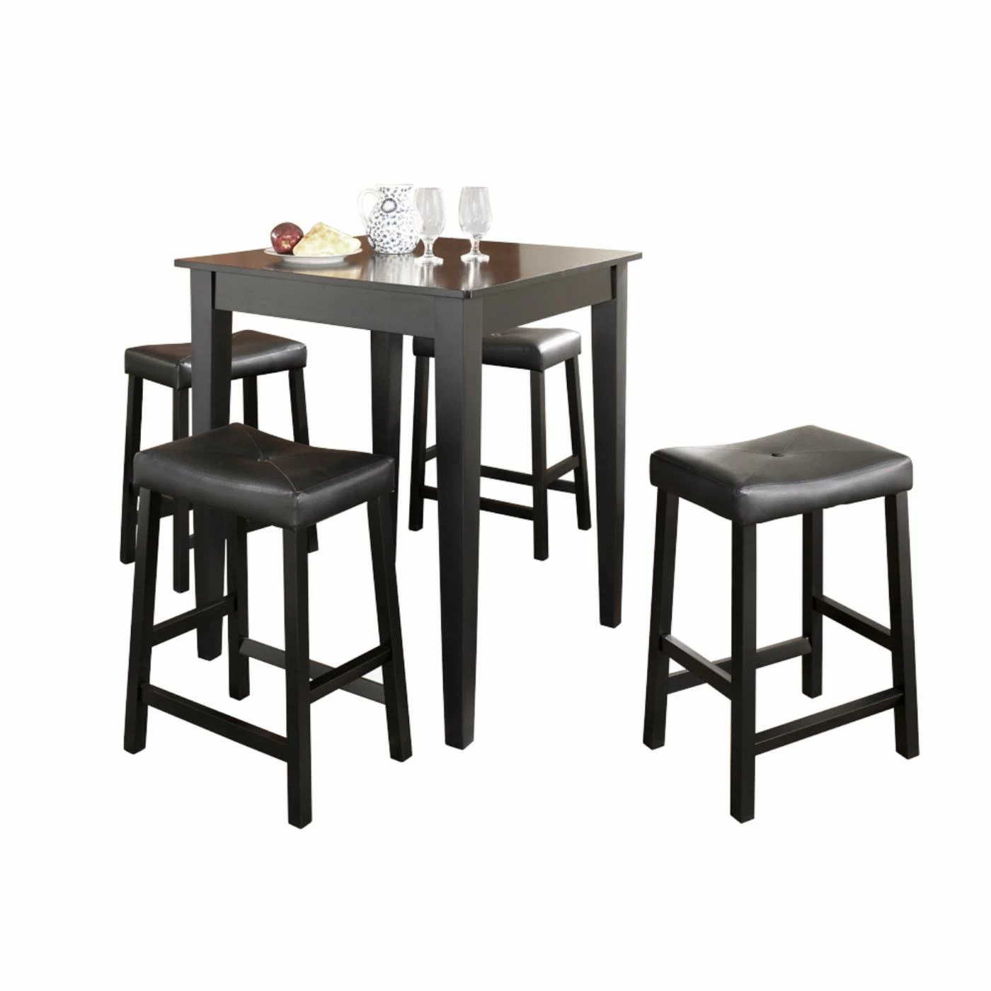 New โญ Square Crosley 5-Piece Pub Dining Set With Tapered Leg And Upholstered Saddle Stools ๐ 5 New โญ Square Crosley 5-Piece Pub Dining Set With Tapered Leg And Upholstered Saddle Stools ๐ - Image 3