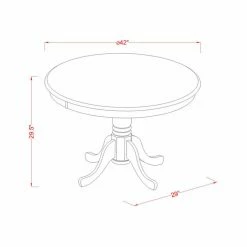 New 🌟 East West Furniture Hartland HLNO3 Three Piece Round Pedestal Dining Table Set 🛒 -Kitchen Sales Store detailEASE1374