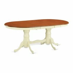 Wholesale 🎁 East West Furniture Plainville 5 Piece Oval Extending Dining Table Set - Buttermilk / Cherry 😉 -Kitchen Sales Store detailEASE1408