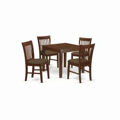 Best deal 💯 Square East West Furniture 5 Piece Slat Back Breakfast Nook Dining Table Set 👍 -Kitchen Sales Store detailEASE646