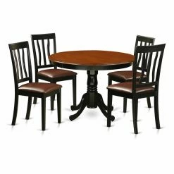 Best Sale 👏 Round East West Furniture Hartland 5 Piece Splat Back Dining Table Set 🔥 -Kitchen Sales Store detailEASE698