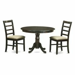 Best Sale 🎁 Round East West Furniture Hartland 3 Piece Shaker Dining Table Set ✔️ -Kitchen Sales Store detailEASE722