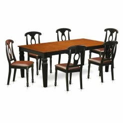 Brand new 🤩 Rectangle East West Furniture Logan 7 Piece Keyhole Dining Table Set ⌛ -Kitchen Sales Store detailEASE761
