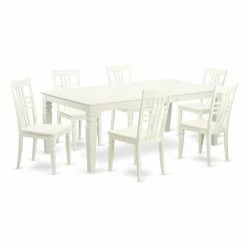 Wholesale 🎁 Rectangle East West Furniture Logan 7 Piece Latticeback Dining Table Set 😉 -Kitchen Sales Store detailEASE764