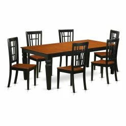 Cheap ⭐ Rectangle East West Furniture Logan 7 Piece Windowpane Dining Table Set 🌟 -Kitchen Sales Store detailEASE767