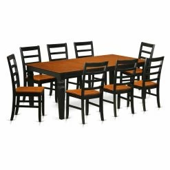 Best Sale 😍 Rectangle East West Furniture Logan 9 Piece Shaker Dining Table Set 🥰 -Kitchen Sales Store detailEASE774