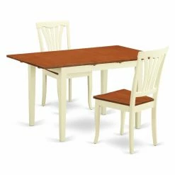 Hot Sale 🛒 Rectangle East West Furniture Norfolk 3 Piece Lath Back Dining Table Set 🎉 -Kitchen Sales Store detailEASE839