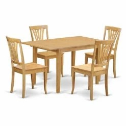 Coupon 🤩 Rectangle East West Furniture Norfolk 5 Piece Lath Back Dining Table Set 🥰 -Kitchen Sales Store detailEASE840