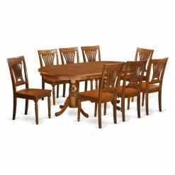 Deals 🔔 Oval East West Furniture Plainville 9 Piece Empire Dining Table Set 😍 -Kitchen Sales Store detailEASE930