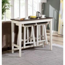 Best Sale 🎁 Rectangle Furniture Of America Secci 3-Piece Bar Table Set - Espresso 😍 -Kitchen Sales Store detailENLB5506