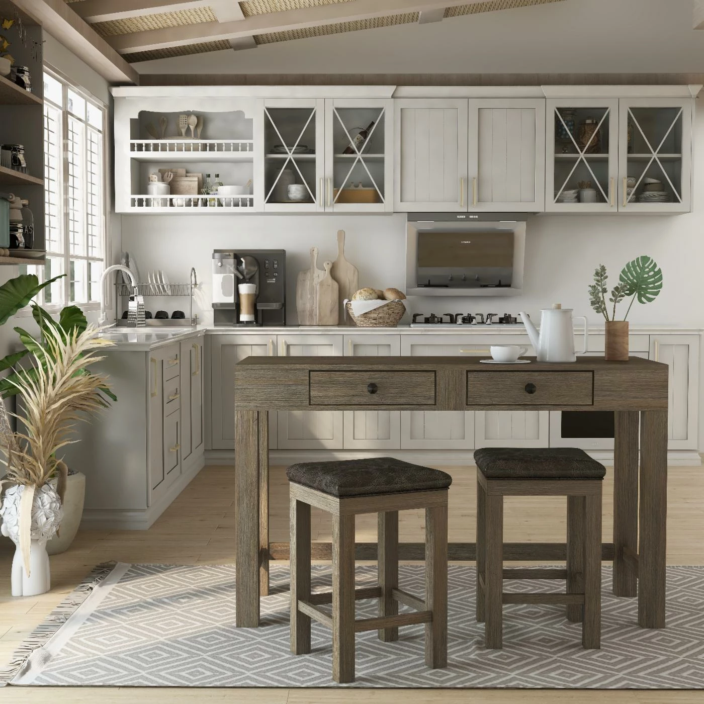 Best deal ๐ฅฐ Rectangle Furniture Of America Luff 3-Piece Counter Height Table Set โ๏ธ 5 Best deal ๐ฅฐ Rectangle Furniture Of America Luff 3-Piece Counter Height Table Set โ๏ธ - Image 3