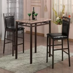 Best Sale 👏 Rectangle Home Source Industries 3 Piece Pub Dining Set ⭐ -Kitchen Sales Store detailHOME660