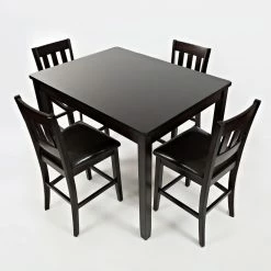 Best Pirce 🎉 Rectangle Jofran Dark Rustic Prairie 5 Piece Counter Height Dining Set 🤩 -Kitchen Sales Store detailJSI1429