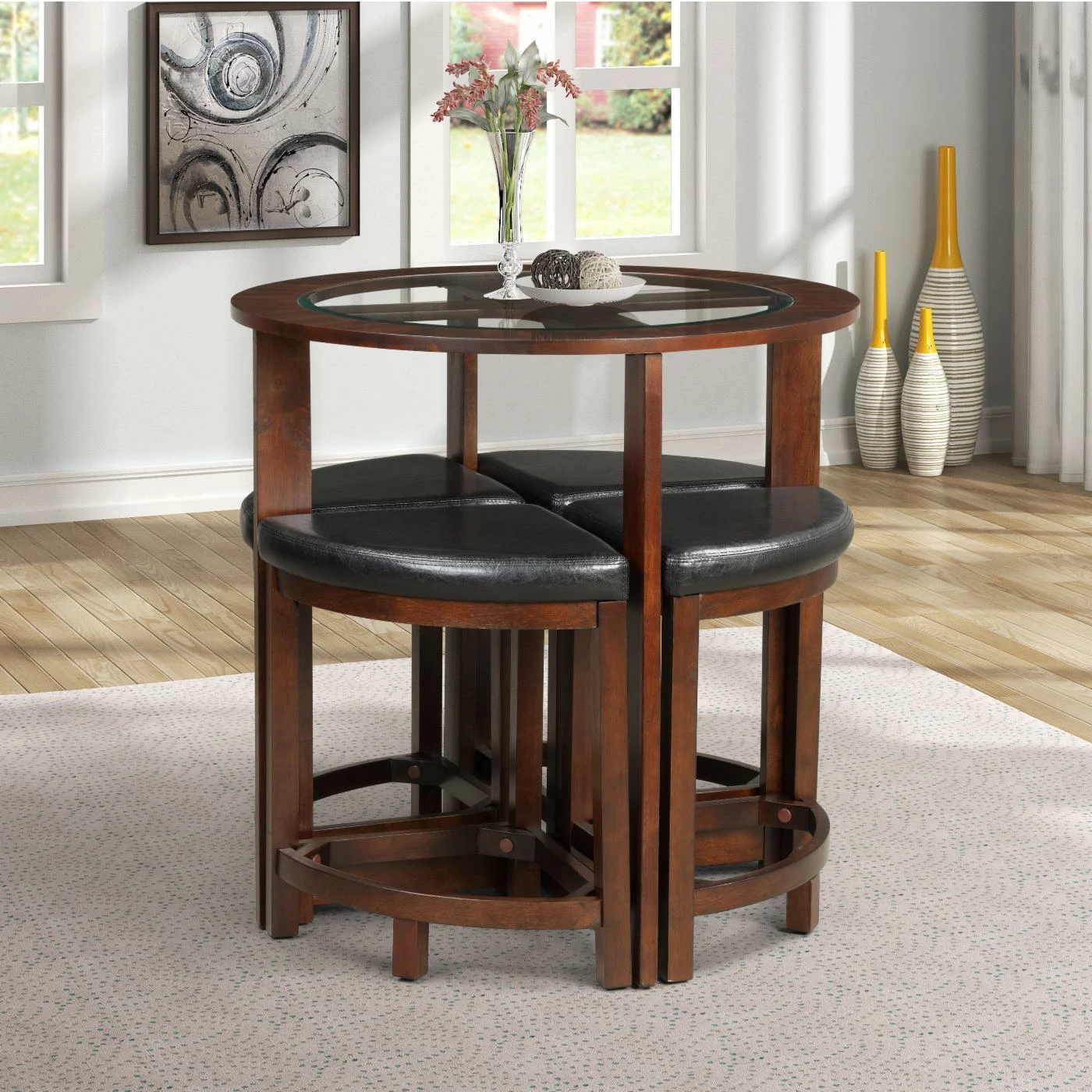 Wholesale 😉 Roundhill Furniture Cylina Round Counter Height Table Set 🌟 5 Wholesale 😉 Roundhill Furniture Cylina Round Counter Height Table Set 🌟 - Image 3
