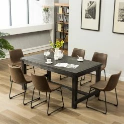 Cheapest ✨ Rectangle Roundhill Furniture Lotusville 7 Piece Wooden Dining Table Set 🤩 -Kitchen Sales Store detailROUN291 1