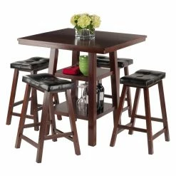 Best Pirce 😍 Square Winsome Orlando 5 Piece Counter Height Dining Table Set 😍 -Kitchen Sales Store detailWI751