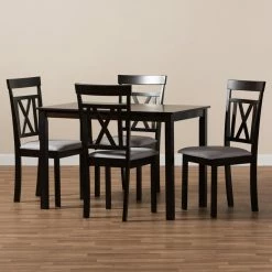 Hot Sale 👏 Rectangle Baxton Studio Rosie 5 Piece Contemporary Dining Set 😉 -Kitchen Sales Store detailWSI4059