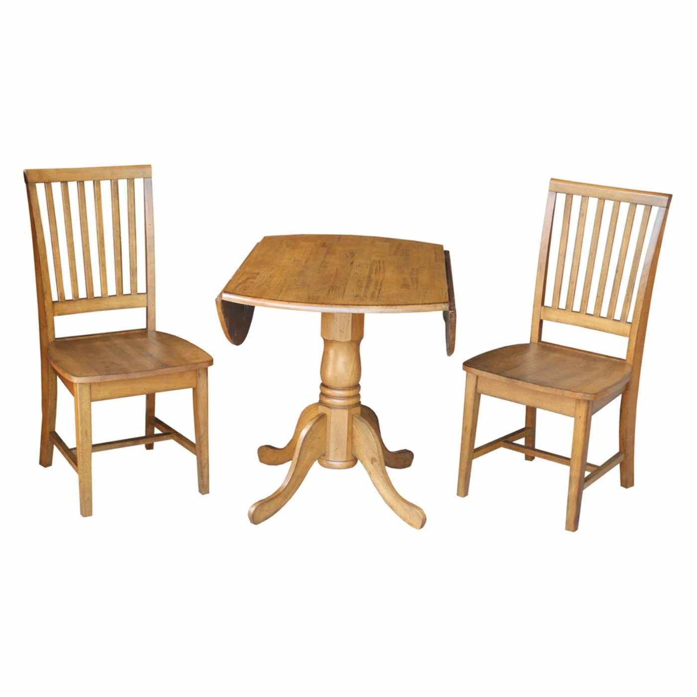 Wholesale ๐ฅฐ Round International Concepts Dual Drop Leaf 3 Piece Dining Table Set With Mission Chairs ๐ 5 Wholesale ๐ฅฐ Round International Concepts Dual Drop Leaf 3 Piece Dining Table Set With Mission Chairs ๐ - Image 3