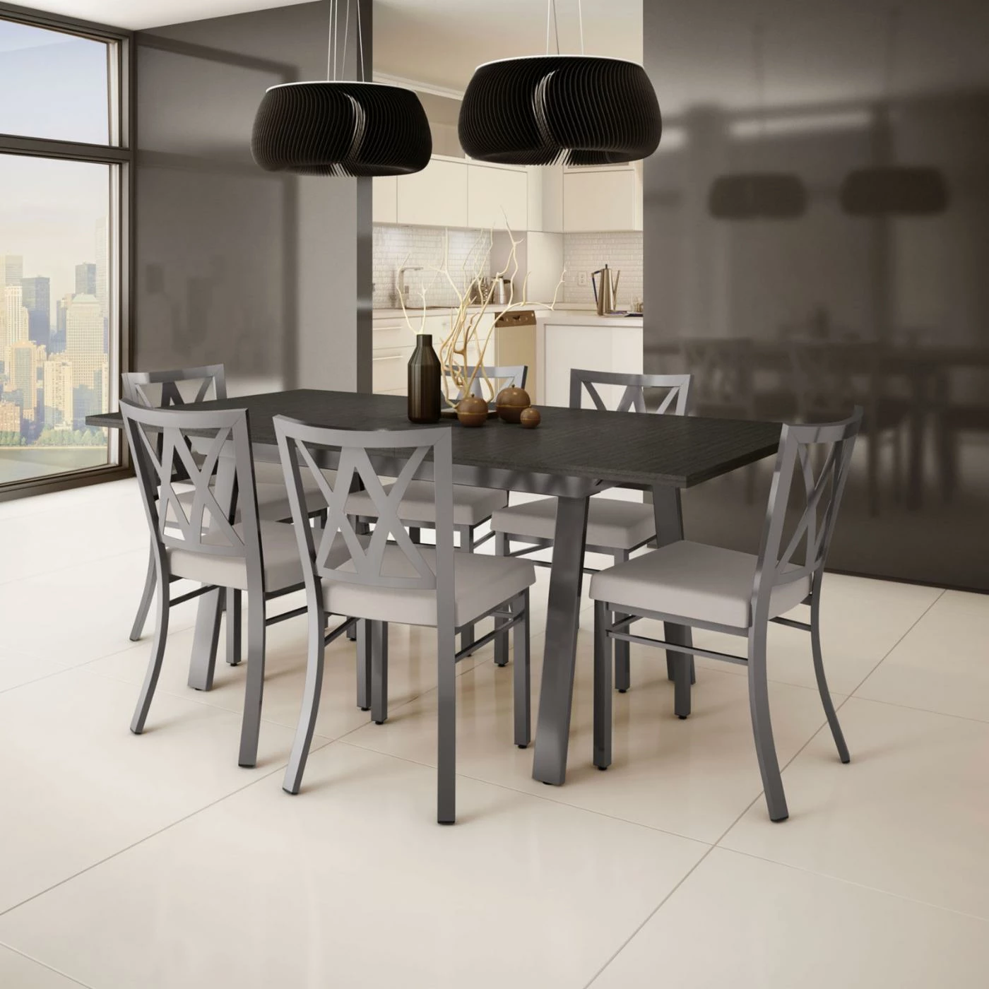 Wholesale ๐ Rectangle Amisco Drift Washington 7 Piece Dining Table Set โ 4 Wholesale ๐ Rectangle Amisco Drift Washington 7 Piece Dining Table Set โ - Image 2