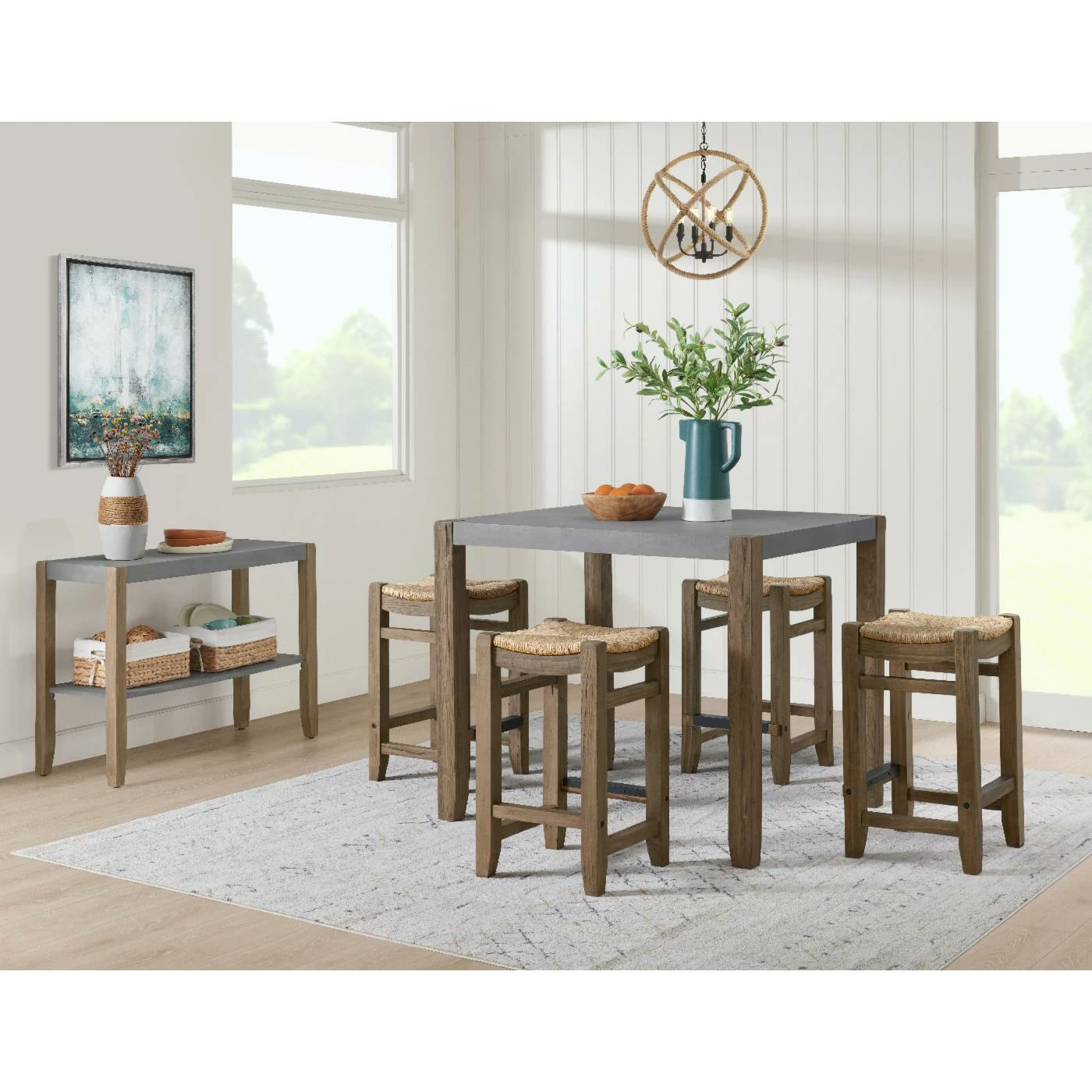 Best Sale ๐ Rectangle Alaterre Furniture Newport 6-Piece Dining Set With 36 In. H Wood Counter-Height Dining Table, Four 26 In. H Stools And Side Buffet Table โจ 4 Best Sale ๐ Rectangle Alaterre Furniture Newport 6-Piece Dining Set With 36 In. H Wood Counter-Height Dining Table, Four 26 In. H Stools And Side Buffet Table โจ - Image 2
