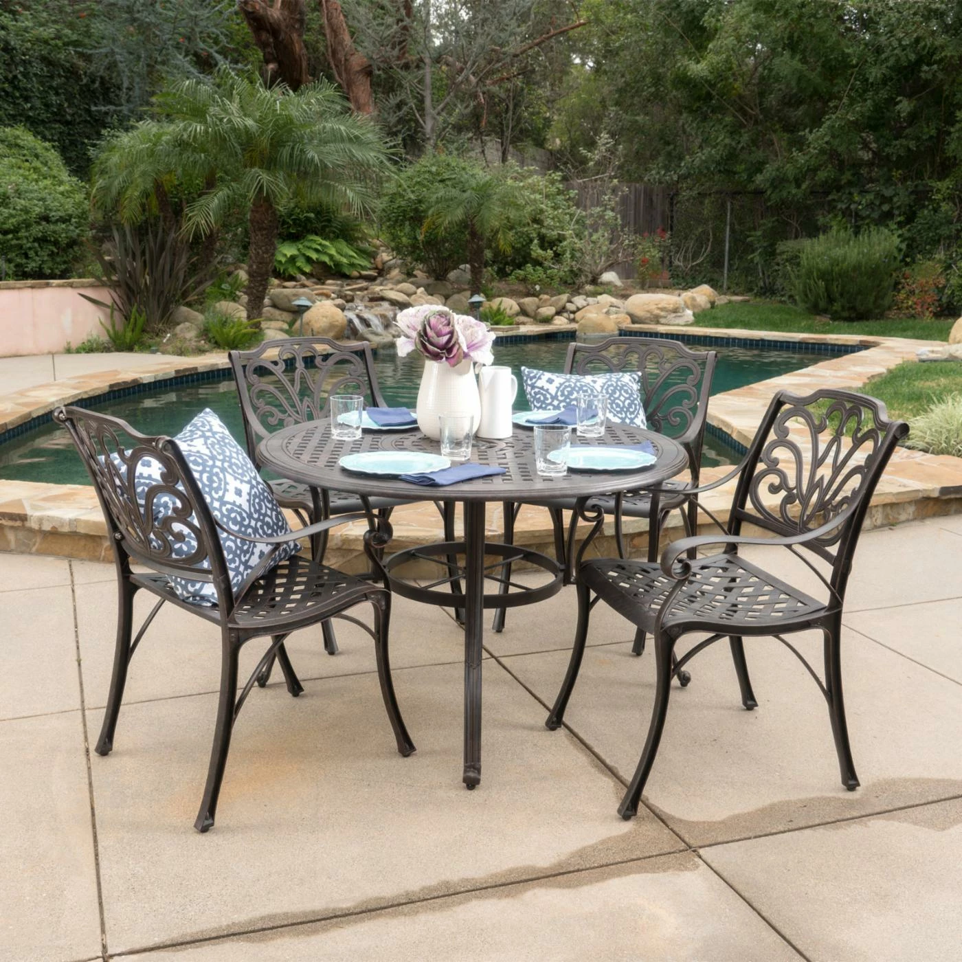Cheapest ⭐ Best Selling Home Round Alfresco Aluminum 5 Piece Patio Dining Set 🔥 4 Cheapest ⭐ Best Selling Home Round Alfresco Aluminum 5 Piece Patio Dining Set 🔥 - Image 2