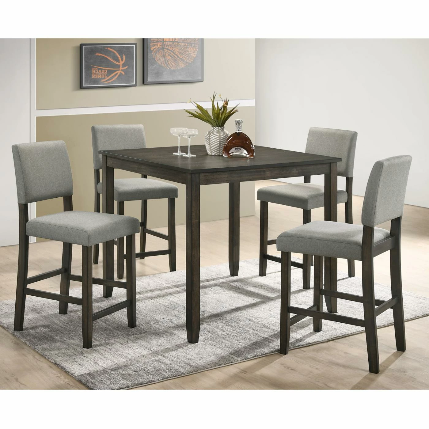 Best Pirce ✨ Crown Mark Derick Square 5 Piece Counter Height Dining Table Set 🎉 4 Best Pirce ✨ Crown Mark Derick Square 5 Piece Counter Height Dining Table Set 🎉 - Image 2