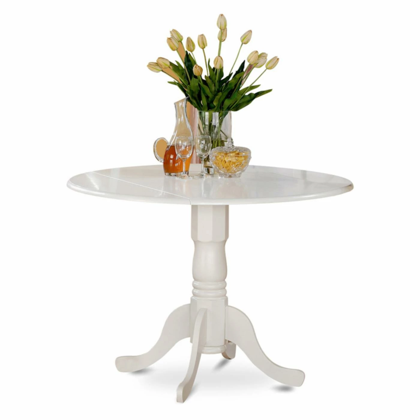 Flash Sale 🎁 Round East West Furniture Dublin DLNO5 Five Piece Drop Leaf Dining Set 🤩 4 Flash Sale 🎁 Round East West Furniture Dublin DLNO5 Five Piece Drop Leaf Dining Set 🤩 - Image 2