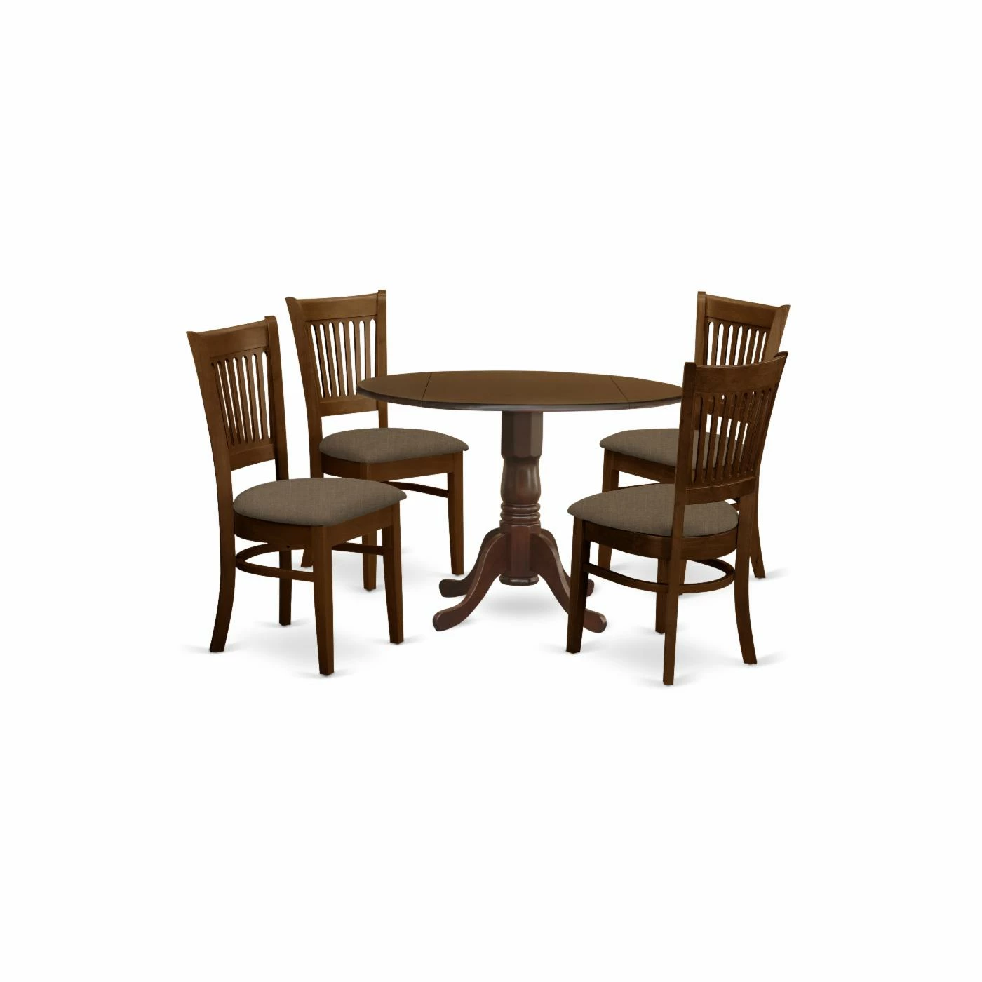 New ⌛ Round East West Furniture 5 Piece Hepplewhite Modern Drop Leaf Dinette Dining Table Set 🔔 4 New ⌛ Round East West Furniture 5 Piece Hepplewhite Modern Drop Leaf Dinette Dining Table Set 🔔 - Image 2